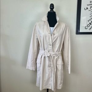 Liz Claiborne Lightweight Waterproof Cream Trench Coat, Size L